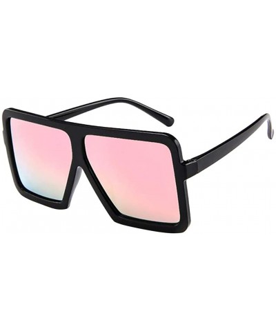 Oversized Women Men Vintage Retro Glasses Unisex Big Frame Sunglasses Eyewear - Pink - C0190OI3GRO $10.18