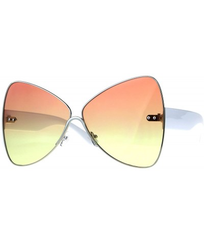 Butterfly Oversize Diva Oceanic Lens Oversize Butterfly Bat Shape Sunglasses - Gold Orange Yellow - C5180OZ0RGO $13.19
