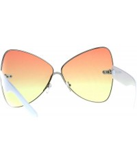 Butterfly Oversize Diva Oceanic Lens Oversize Butterfly Bat Shape Sunglasses - Gold Orange Yellow - C5180OZ0RGO $13.19