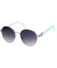 Round Womens Vintage Round Fashion Sunglasses Classy Chic Design UV 400 - Silver Blue (Smoke) - C018A28WHQ4 $9.36