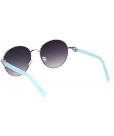 Round Womens Vintage Round Fashion Sunglasses Classy Chic Design UV 400 - Silver Blue (Smoke) - C018A28WHQ4 $23.72