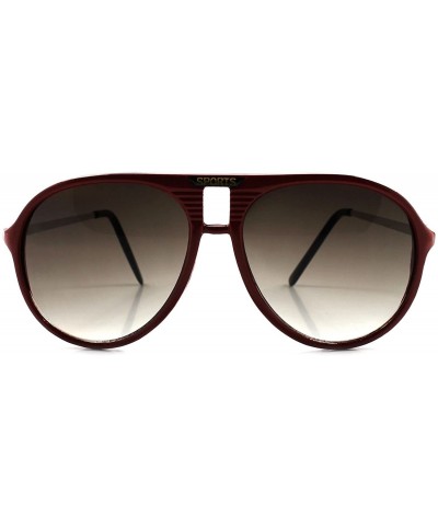 Aviator Classic 80s 90s Vintage Air Force Style Turbo Oversized Matte Sunglasses - Red - CN189346UMZ $13.98