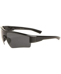Shield Thick Temple Light Weight Sport One Piece Shield Sunglasses - Black - CO197WWWHE4 $26.74