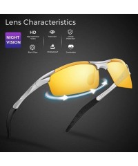 Aviator Night Driving Glasses- Anti Glare Polarized Night Shooting Glasses Men Women - Silver - C5192U2HKDI $17.69