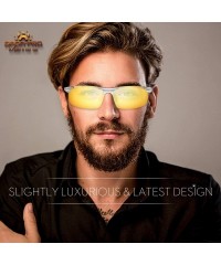 Aviator Night Driving Glasses- Anti Glare Polarized Night Shooting Glasses Men Women - Silver - C5192U2HKDI $17.69