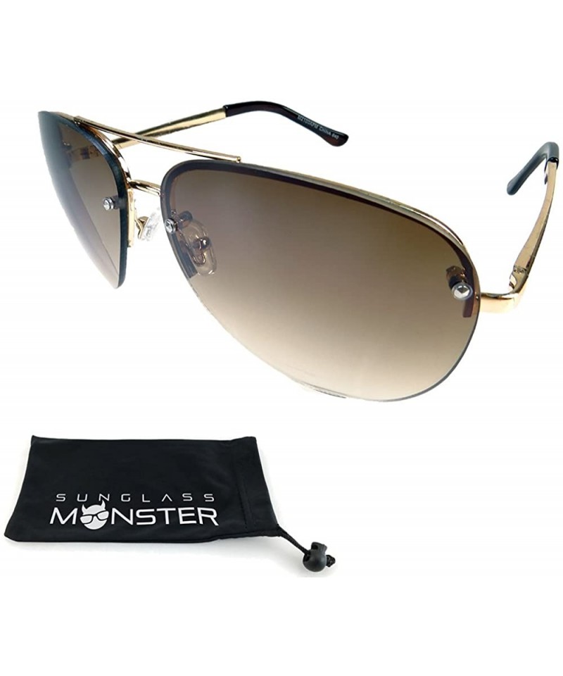 Aviator Aviator Sunglasses Tear Drop with Gradient Lenses Smoke or Brown Unisex - Gold - CR12F09OGED $12.03