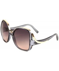 Oversized Oversized Round Butterfly Extra Top Bar Sunglasses - Black Crystal - CG197QGWQQO $17.64