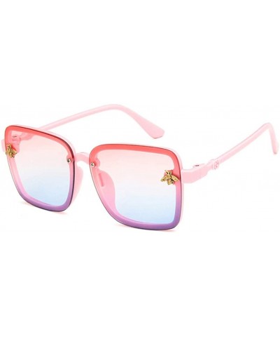 Square Unisex Sunglasses Fashion Yellow Drive Holiday Square Non-Polarized UV400 - Pink - CC18RLU2CY9 $18.23