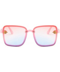 Square Unisex Sunglasses Fashion Yellow Drive Holiday Square Non-Polarized UV400 - Pink - CC18RLU2CY9 $10.60
