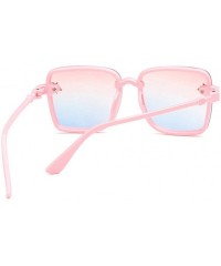 Square Unisex Sunglasses Fashion Yellow Drive Holiday Square Non-Polarized UV400 - Pink - CC18RLU2CY9 $10.60