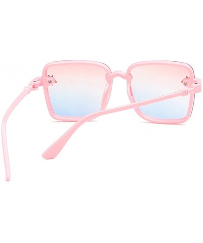 Square Unisex Sunglasses Fashion Yellow Drive Holiday Square Non-Polarized UV400 - Pink - CC18RLU2CY9 $10.60