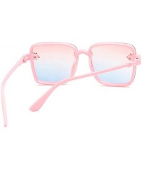 Square Unisex Sunglasses Fashion Yellow Drive Holiday Square Non-Polarized UV400 - Pink - CC18RLU2CY9 $10.60