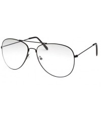 Sport Clear Lens Aviator Eyeglasses - Black Large- Clear - CO12IH20KNB $7.43