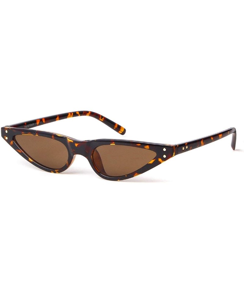 Cat Eye Vintage Retro Cat Eye Sunglasses for Women Small Designer Shade UV400 Glasses - Leopard - CU18DCXW3O4 $11.34