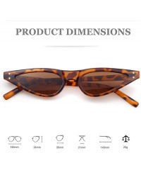 Cat Eye Vintage Retro Cat Eye Sunglasses for Women Small Designer Shade UV400 Glasses - Leopard - CU18DCXW3O4 $11.34