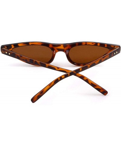 Cat Eye Vintage Retro Cat Eye Sunglasses for Women Small Designer Shade UV400 Glasses - Leopard - CU18DCXW3O4 $11.34