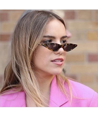 Cat Eye Vintage Retro Cat Eye Sunglasses for Women Small Designer Shade UV400 Glasses - Leopard - CU18DCXW3O4 $11.34