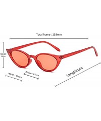 Sport Men and women Cat's eye Fashion Small frame Sunglasses Retro glasses - Red - CF18LL9A3LE $12.52