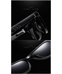 Rectangular Men's fashion sunglasses- anti-glare glasses- polarized sunglasses- rectangular full-frame - C10 - CJ194T5DYT8 $3...