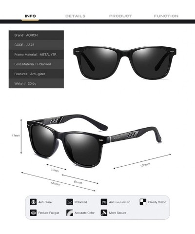 Rectangular Men's fashion sunglasses- anti-glare glasses- polarized sunglasses- rectangular full-frame - C10 - CJ194T5DYT8 $3...