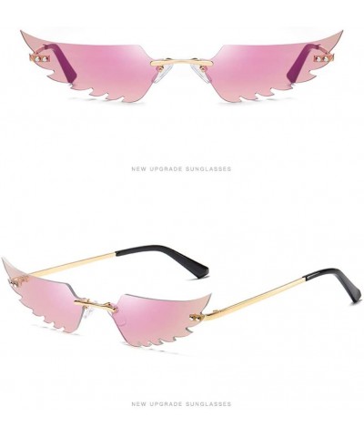 Oval Fashion Irregular Shape Sunglasses Man Women Unisex Glasses Shades Vintage Retro Outdoor Eyewear - Pink - C21900KULSA $2...
