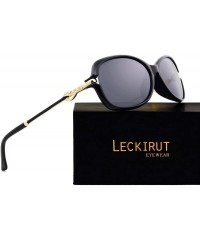 Oversized Women's Fashion Classic Polarized Anti-glare UV Protection Driving Sunglasses - Black Frame Gray Lens - CH18SDWTXLG...