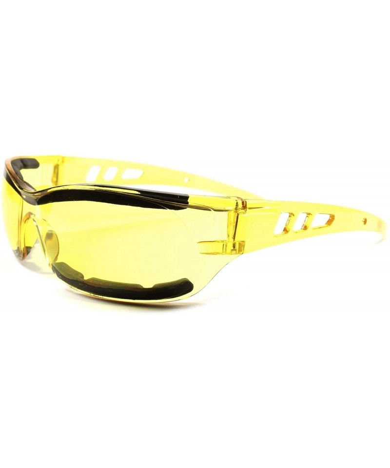 Sport Motorcycle Biker Lens Day Night Riding Foam Padded Sport Sunglasses - Yellow - CE189AN700W $11.88