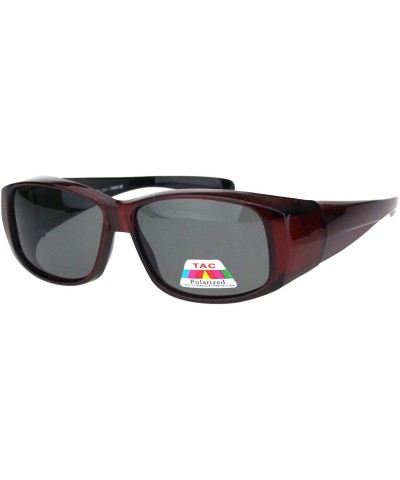 Rectangular Antiglare Polarized 58MM Light Weight Fit Over Rectangular Sunglasses - Red Black - CZ18IILGLT7 $17.63