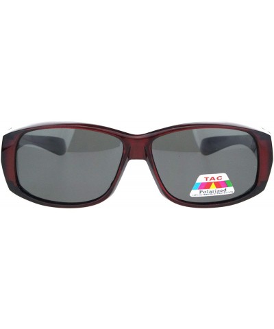 Rectangular Antiglare Polarized 58MM Light Weight Fit Over Rectangular Sunglasses - Red Black - CZ18IILGLT7 $9.42