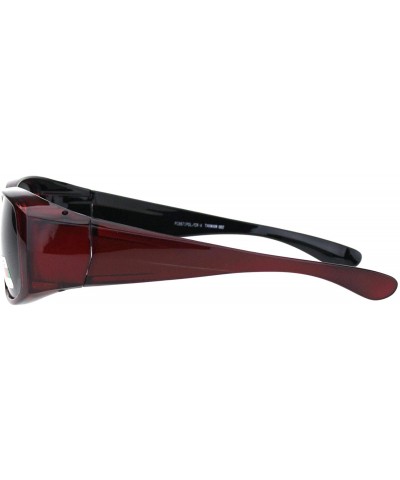 Rectangular Antiglare Polarized 58MM Light Weight Fit Over Rectangular Sunglasses - Red Black - CZ18IILGLT7 $9.42