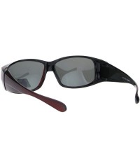 Rectangular Antiglare Polarized 58MM Light Weight Fit Over Rectangular Sunglasses - Red Black - CZ18IILGLT7 $9.42