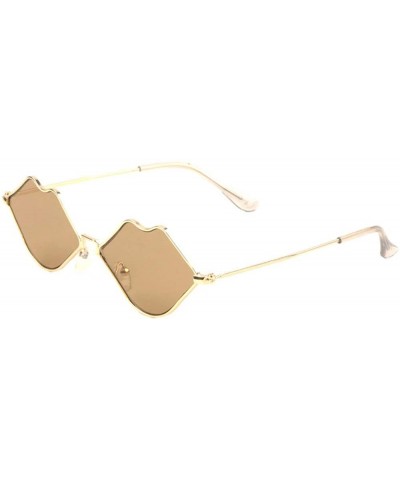 Butterfly Color Kiss Lips Shaped Sunglasses - Brown - C7190002CAX $17.05