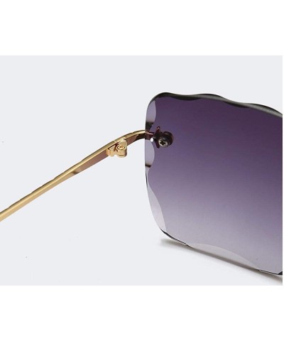Rimless Sunglasses Mens Womens Rimless Rectangular Eyewear Retro Oversized Fashion Glasses Diamond Cut - Brown - C6198Q42Q4W ...