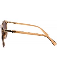 Rectangular Womens Designer 90s Boyfriend Square Rectangular Sunglasses - Beige Brown - CC18YLEH65S $15.38