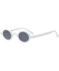 Round Punk Small Round Sunglasses for Women Vintage Brand Sun Glasses Male Chic Mini Eyewear Black Red Shades - White - C4192...