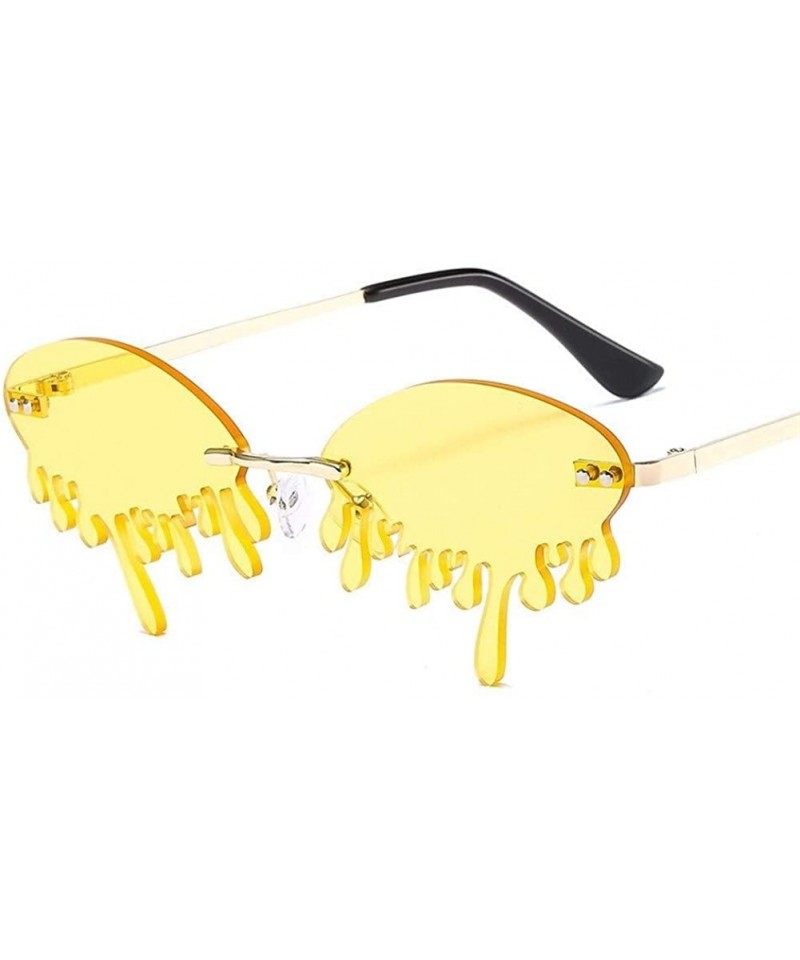 Rimless Rimless Funny Sun glasses Women Brand Design Net Red Stage Show Hundred Towers Tears Sunglasses UV400 - C3 - CH198UYQ...