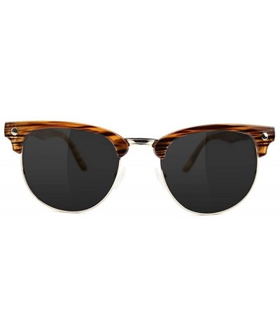 Round Morrison Half Rim Sunglasses - Honey - C612CDNQNIB $34.79