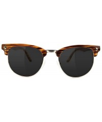 Round Morrison Half Rim Sunglasses - Honey - C612CDNQNIB $21.23