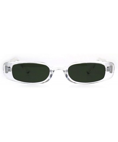 Round Womens Mod Narrow Rectangular Plastic Pimpy Sunglasses - Clear Green - C4180K7GWM8 $19.23