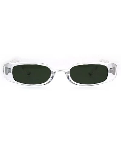 Round Womens Mod Narrow Rectangular Plastic Pimpy Sunglasses - Clear Green - C4180K7GWM8 $18.98