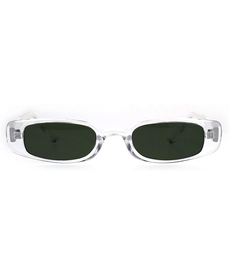 Round Womens Mod Narrow Rectangular Plastic Pimpy Sunglasses - Clear Green - C4180K7GWM8 $10.88