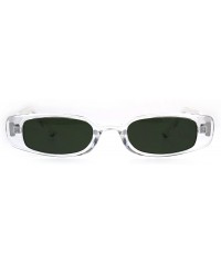 Round Womens Mod Narrow Rectangular Plastic Pimpy Sunglasses - Clear Green - C4180K7GWM8 $10.88