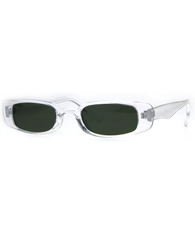 Round Womens Mod Narrow Rectangular Plastic Pimpy Sunglasses - Clear Green - C4180K7GWM8 $10.88