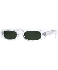 Round Womens Mod Narrow Rectangular Plastic Pimpy Sunglasses - Clear Green - C4180K7GWM8 $10.88