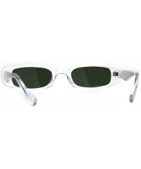 Round Womens Mod Narrow Rectangular Plastic Pimpy Sunglasses - Clear Green - C4180K7GWM8 $10.88