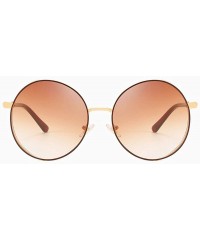Oversized Hip-Hop Punk Round Metal Oversized Frame Clear Color Lens Sunglasses - Black&tea - CL18LDSZAYW $12.35