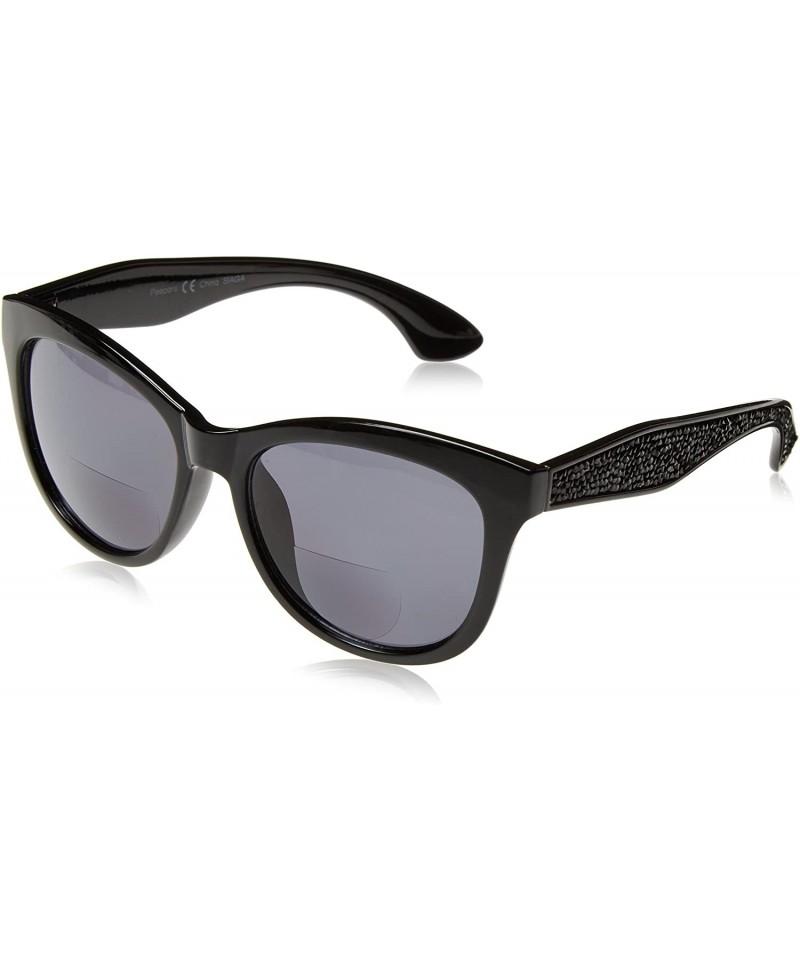 Square Women's Caliente Bifocal Square Reading Sunglasses - Black - CC189SRE4K5 $32.02