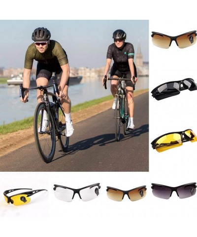 Semi-rimless Unisex Fashion Goggle Sunglasses Lightweight Plastic Frame Composite-UV400 Lens Glasses for Outdoor - Clear - CQ...