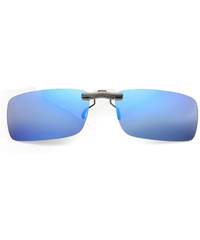 Rectangular Fashion Clip-on Flip-up Polarized Driving Fishing Rectangular Sunglasses - C3 - C118ON4C6QU $11.48