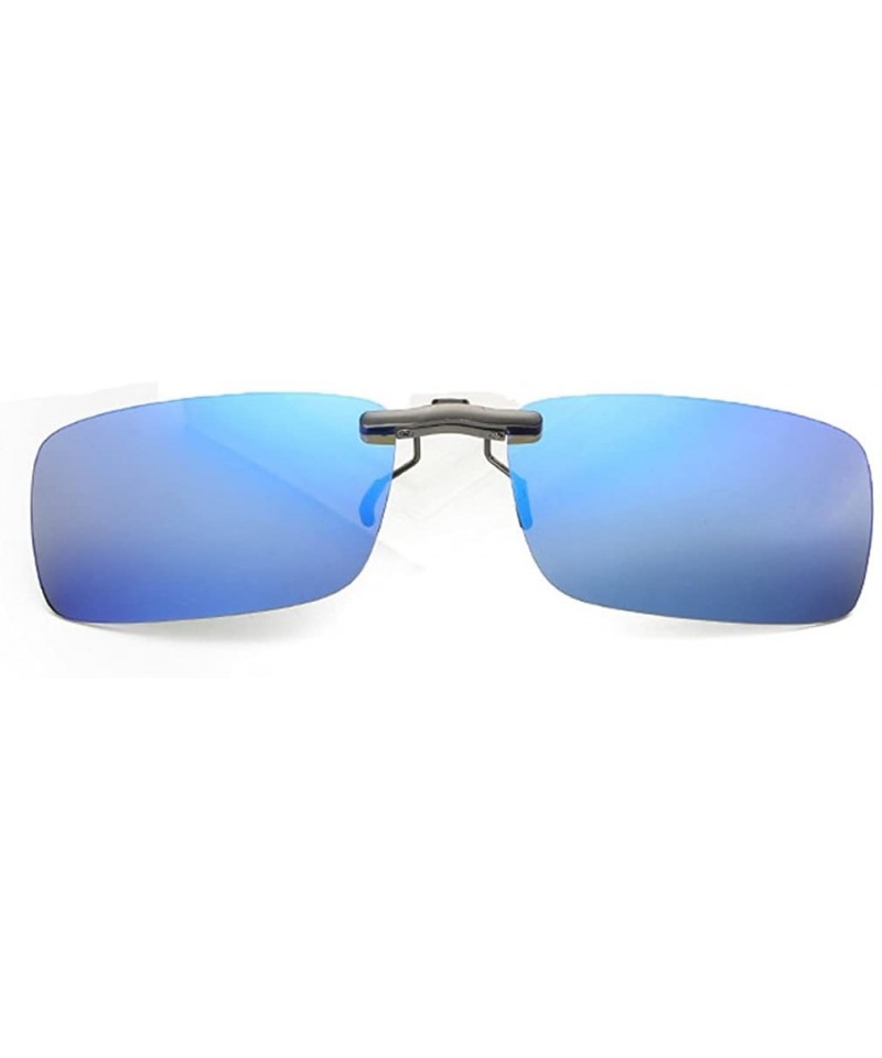 Rectangular Fashion Clip-on Flip-up Polarized Driving Fishing Rectangular Sunglasses - C3 - C118ON4C6QU $24.92